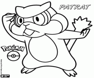 Colora Patrat, un Pokémon scoiattolo