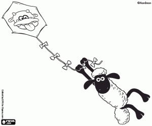 Colora La pecora Shaun e un aquilone