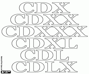 Colora Per il conteggio in decine di 410 a 460