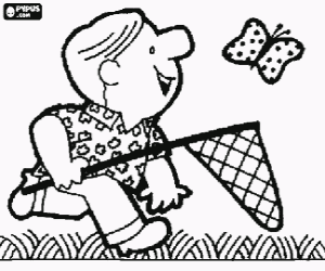 Colora La persecuzione di una farfalla