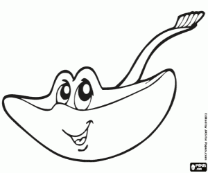 Colora Un pesce cartilagineo, un manta