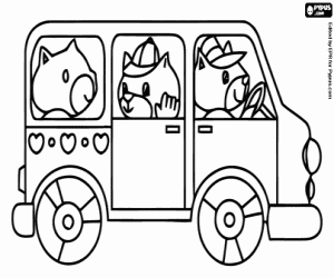 Colora Un piccolo bus con gli animali