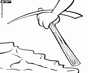 Colora Un pick in mano per scavare