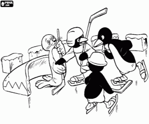 Colora Pingu e hockey di ghiaccio