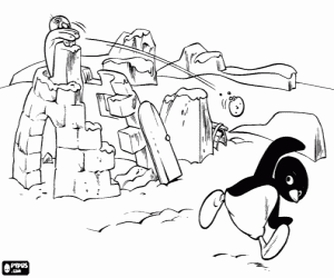 Colora Pingu, Roby e palle di neve