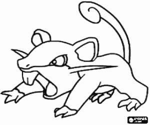 Colora Un Pokémon Topo Rattata