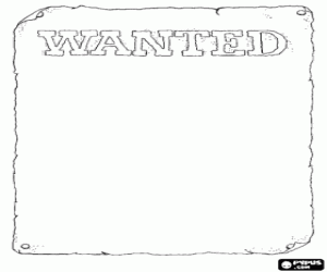 Colora Un poster Wanted in bianco