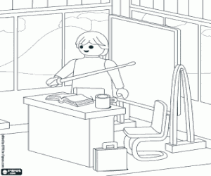 Colora Professore presso la scuola di Playmobil