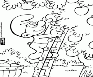 Colora Un Puffo e le mele