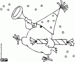 Colora Il pulcino e il nuovo anno