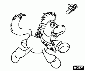 Colora Un puledro e la farfalla