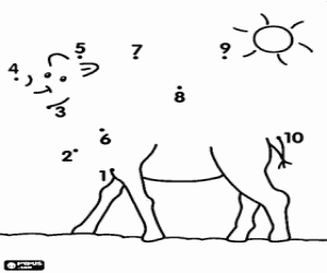Colora Puntino a puntino, un cammello