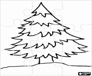 Colora Puzzle di un albero di Natale