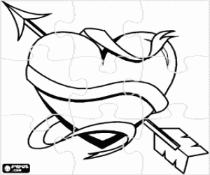 Colora Puzzle di un cuore con una freccia