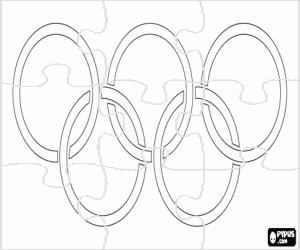 Colora Puzzle della Bandiera Olimpica