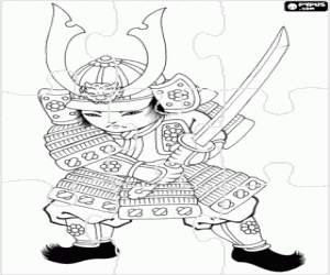 Colora Puzzle Guerriero samurai