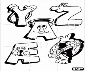 Colora Puzzle di lettere divertenti