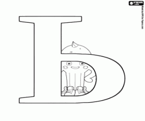 Colora Pypus dietro la lettera russa Ь