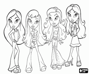 Colora Quattro ragazze Bratz