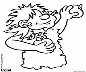 Colora Raccolta di frutti alla preistoria