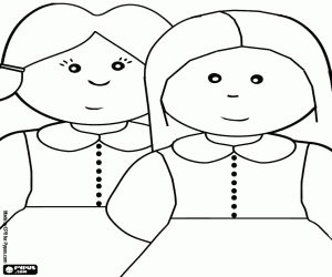 Colora Due ragazze che guarda con attenzione