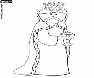 Colora Il re Gaspare e suo dono