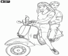 Motorino scooter con la ragazza ed il ragazzo - Barbie e Ken