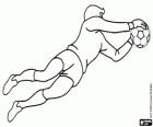 Portiere che salta e che interferisce la palla