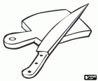Utensili da cucina - Coltello e legno di taglio