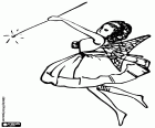 Giovane fata con la bacchetta magica in azione
