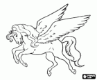 Pegaso - Il cavallo alato galoppante e volare attraverso l'aria