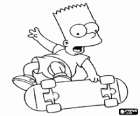 Bart Simpson che cadono dal skateboard