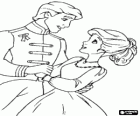 Il principe e la principessa al ballo di gala in atteggiamento di amore