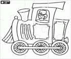 Puzzle di locomotiva a vapore con il macchinista