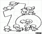 Puzzle di numero 10 con dieci piccoli uccelli