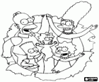 Ritratto di Simpson: Homer, Marge, Bart, Lisa e Maggie