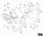 Angeli di Natale a giocare con le stelle