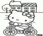 Hello Kitty felici in sella a una bicicletta