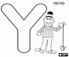 Lettera Y con uno yo-yo e Bert