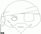 Maschera di Pirata con velo e un occhio coperto