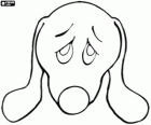 Maschera di cane triste con le orecchie lunghe