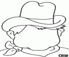 Testa di cowboy per disegnare il viso