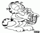 Garfield il gatto a suonare la tromba
