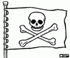 Bandiera pirata con teschio e tibie incrociate, il Jolly Roger