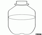 Bottiglia di plastica mezza piena