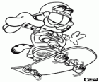 Garfield come une skateboarder