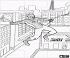 Puzzle di Spiderman un tuffo tra gli edifici della città con la oscillazione con la sua ragnatela