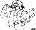Puzzle di Pokemon - Ash, addestratore di pokémon, con il relativo primo Pokémon Pikachu