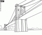 Il ponte di Brooklyn, il ponte sospeso è un simbolo di New York City