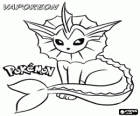 Vaporeon è una delle evoluzioni del Eeveee ed è molto adatta alla vita acquatica